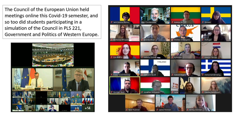 PLS 221 students hold model EU meeting online